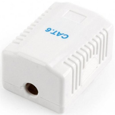 Розетка Cablexpert (NCAC-1U6-01) RJ-45, Cat6, зовнішня, біла Розетка Cablexpert (NCAC-1U6-01) RJ-45, Cat6, зовнішня, біла