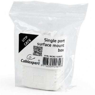 Розетка Cablexpert (NCAC-1U6-01) RJ-45, Cat6, зовнішня, біла Розетка Cablexpert (NCAC-1U6-01) RJ-45, Cat6, зовнішня, біла