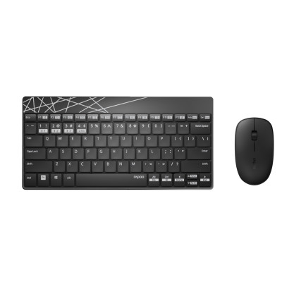 Комплект (клавіатура, миша) бездротовий Rapoo 8000M Wireless Black
