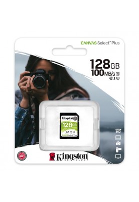 Карта пам`яті SDXC 128GB UHS-I/U3 Class 10 Kingston Canvas Select Plus R100/W85MB/s (SDS2/128GB)