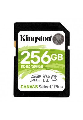 Карта пам`яті SDXC 256GB UHS-I/U3 Class 10 Kingston Canvas Select Plus R100/W85MB/s (SDS2/256GB)