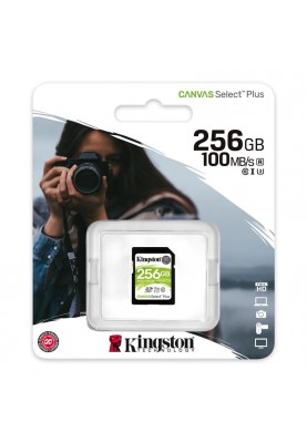 Карта пам`яті SDXC 256GB UHS-I/U3 Class 10 Kingston Canvas Select Plus R100/W85MB/s (SDS2/256GB)