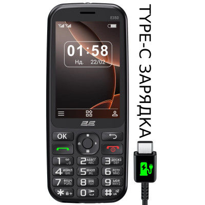 Мобiльний телефон 2E E350 Black (694743656879) Мобiльний телефон 2E E350 Black (694743656879)