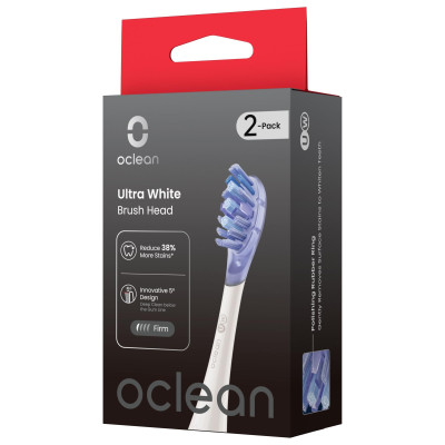 Насадка для зубної електрощітки Oclean Ultra White UW03 2 шт (6970810556995) Насадка для зубної електрощітки Oclean Ultra White UW03 2 шт (6970810556995)