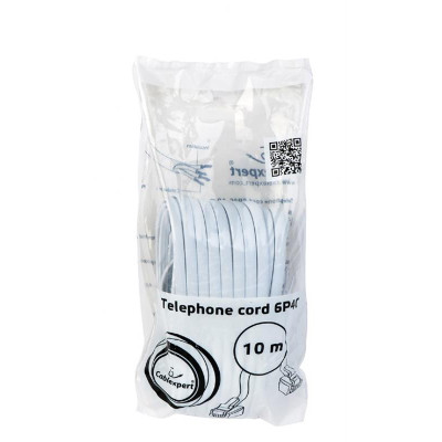 Кабель телефонний Cablexpert (TC6P4C-10M) CCA, 6P4C, 10м, сірий
