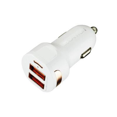 Автомобильний зарядний пристрій Canyon (2USB, 2.1A) White (CNE-CCA04W)