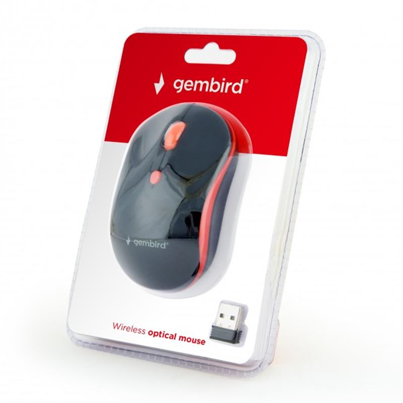 Миша бездротова Gembird MUSW-4B-03-R Black/Red