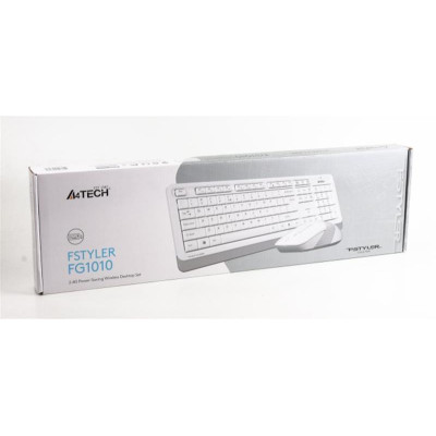 Комплект (клавіатура, миша) бездротовий A4Tech Fstyler FG1010 White