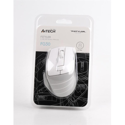 Миша бездротова A4Tech FG30 Grey/White