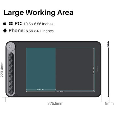 Графічний планшет Huion Inspiroy Dial Q620M + рукавичка