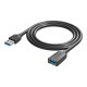 Кабель Vention USB-USB V 3.0 (M/F), 3 м, Black (VAS-A45-B300)