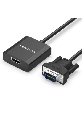 Адаптер Vention VGA - HDMI (M/F), 0.2 м, зі звуком і живленням, чорний (ACEB0)