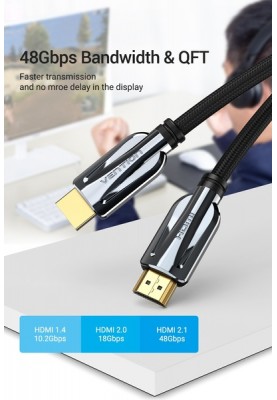 Кабель Vention HDMI-HDMI, 2 m, v2.1 (AALBH)