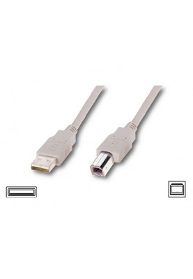 Кабель Atcom USB - USB Type-B V 2.0 (M/M), 0.8 м, Ferrite, білий (6152) пакет
