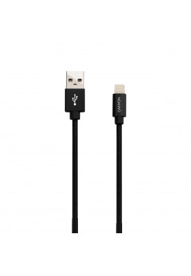 Кабель Canyon USB - Lightning 0.96м, Black (CNS-MFIC3B) в обплетеннi