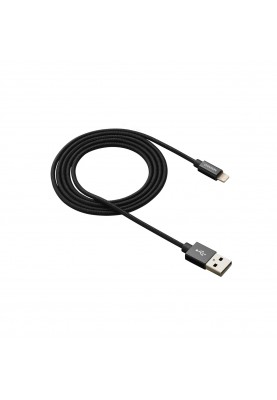 Кабель Canyon USB - Lightning 0.96м, Black (CNS-MFIC3B) в обплетеннi