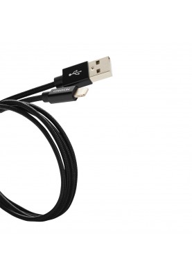 Кабель Canyon USB - Lightning 0.96м, Black (CNS-MFIC3B) в обплетеннi