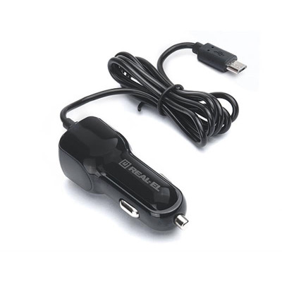 Автомобільний зарядний пристрій REAL-EL CA-15 (2USB, 2.1A) Black + кабель microUSB Автомобільний зарядний пристрій REAL-EL CA-15 (2USB, 2.1A) Black + кабель microUSB