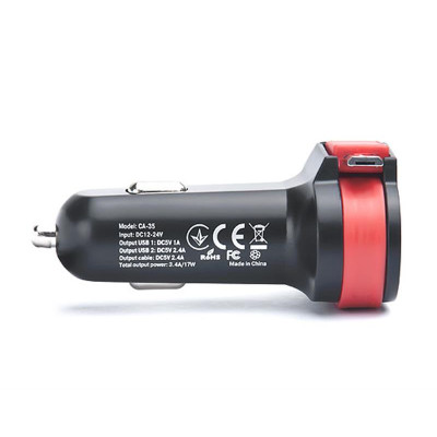 Автомобільний зарядний пристрій REAL-EL CA-35 (3USBx3.4A) Black/Orange + кабель microUSB Автомобільний зарядний пристрій REAL-EL CA-35 (3USBx3.4A) Black/Orange + кабель microUSB