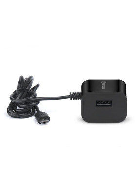 Мережевий зарядний пристрій REAL-EL CH-215 (2USB, 2.1A) Black + кабель microUSB