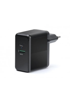 Мережевий зарядний пристрій REAL-EL CH-350 QC3.0 (2USB, 3A) Black