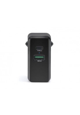 Мережевий зарядний пристрій REAL-EL CH-350 QC3.0 (2USB, 3A) Black