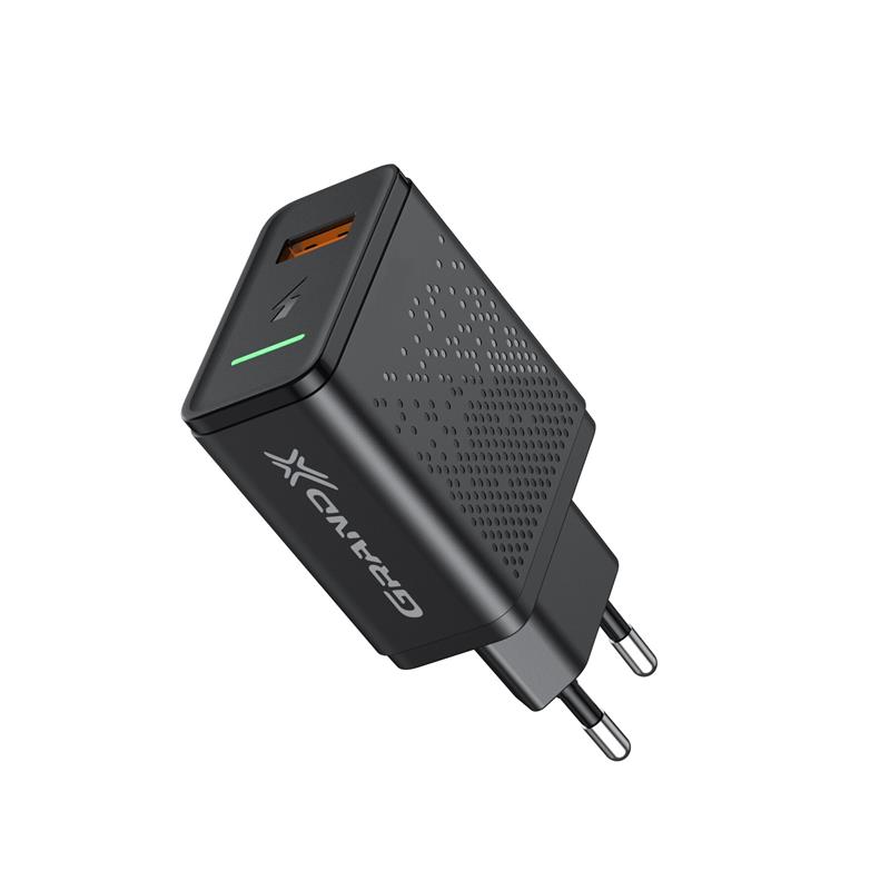 Мережевий зарядний пристрій Grand-X Quick Charge 3.0 (1хUSB, 18W) Black (CH-650)