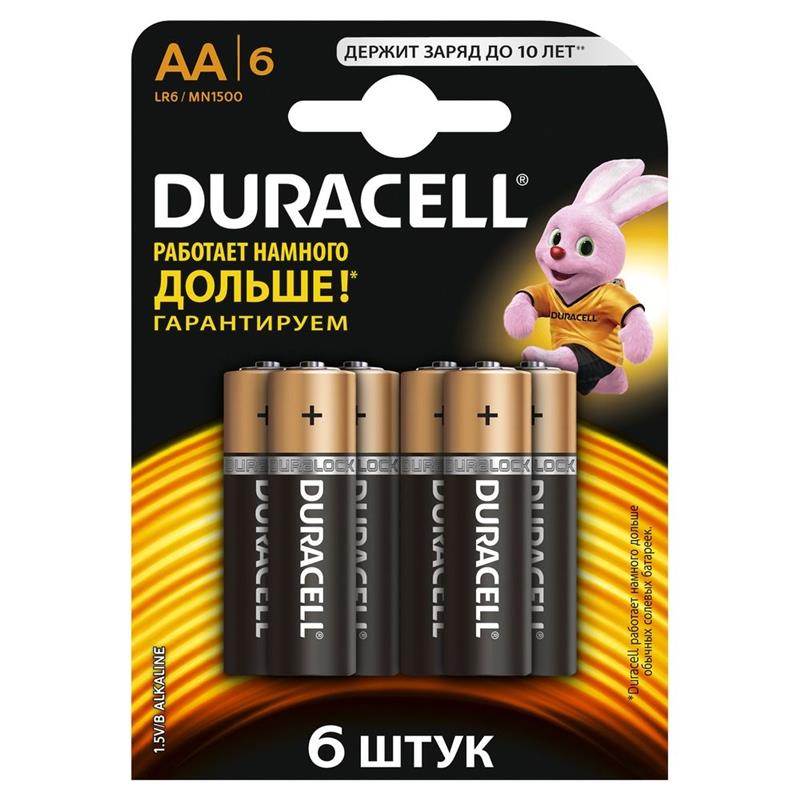 Батарейка Duracell Duralock Basic AA/LR06 BL 6шт