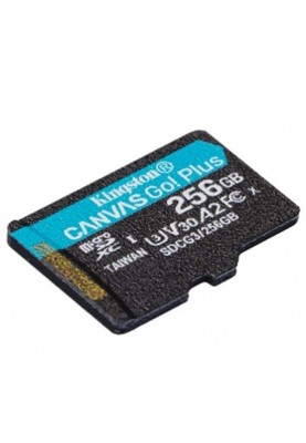 Карта пам`яті MicroSDXC 256GB UHS-I/U3 Class 10 Kingston Canvas Go! Plus R170/W90MB/s (SDCG3/256GBSP)