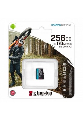 Карта пам`яті MicroSDXC 256GB UHS-I/U3 Class 10 Kingston Canvas Go! Plus R170/W90MB/s (SDCG3/256GBSP)