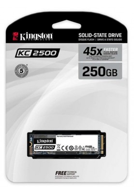 Накопичувач SSD  250GB M.2 NVMe Kingston KC2500 M.2 2280 PCIe 3.0 x4 3D TLC (SKC2500M8/250G)