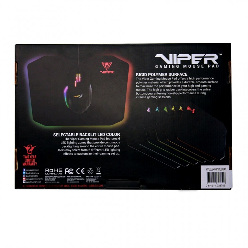 Игровая поверхность Patriot Viper LED (PV160UXK)