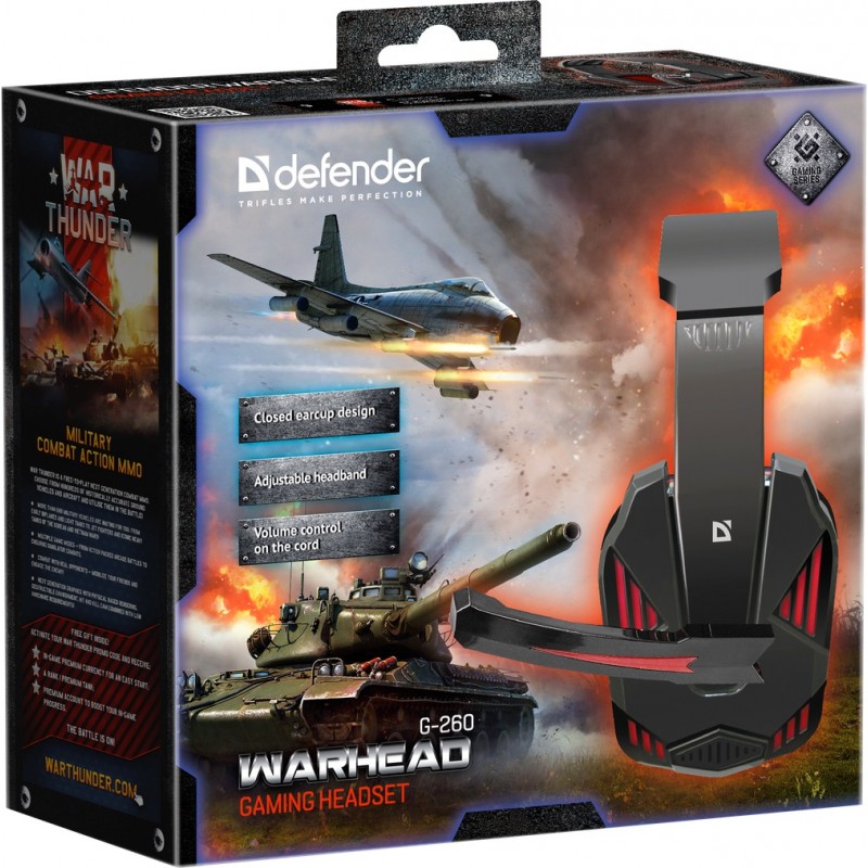 Гарнiтура Defender Warhead G-260 Black/Red (64121)