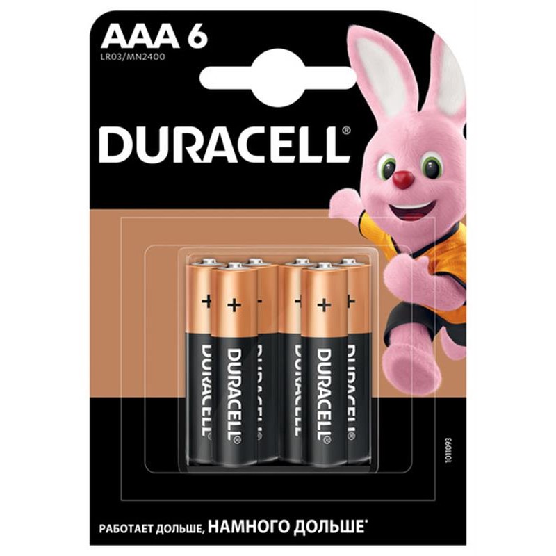 Батарейка Duracell Basic AAA/LR03 BL 6шт