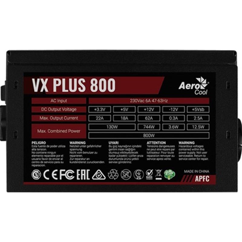 Блок питания AeroCool VX Plus 800 RGB 800W