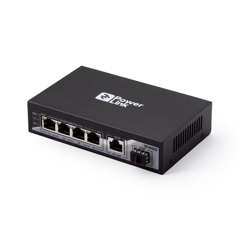 Комутатор 2E PowerLink SP402GX (4xGE PoE, 1xGE, 1xSFP Uplink, PoE Max 65W, некерований)