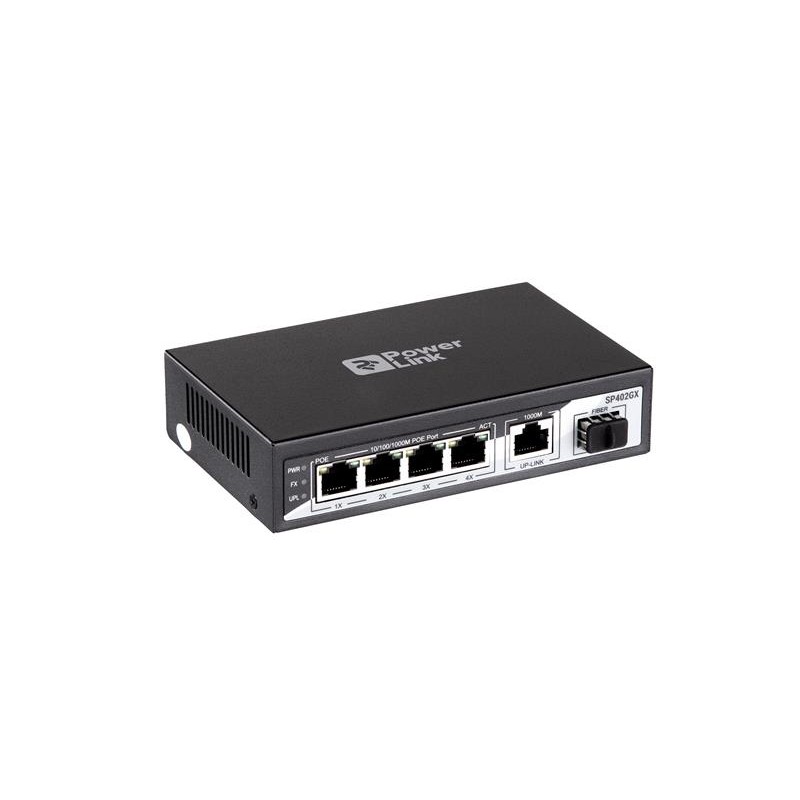 Комутатор 2E PowerLink SP402GX (4xGE PoE, 1xGE, 1xSFP Uplink, PoE Max 65W, некерований)