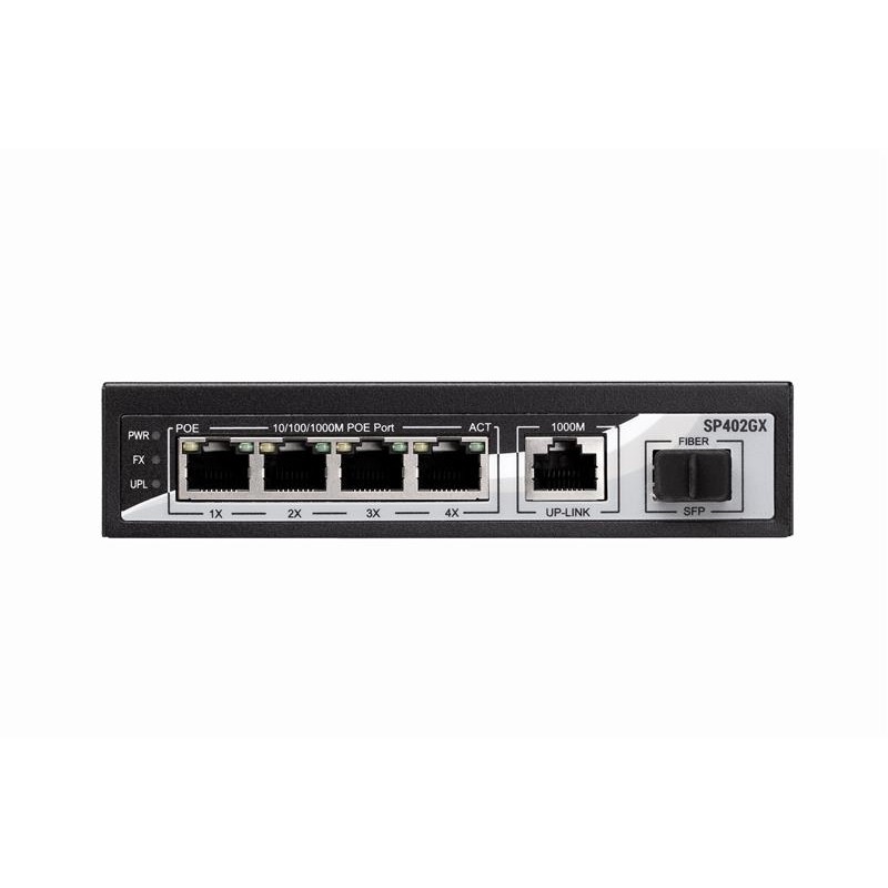 Комутатор 2E PowerLink SP402GX (4xGE PoE, 1xGE, 1xSFP Uplink, PoE Max 65W, некерований)