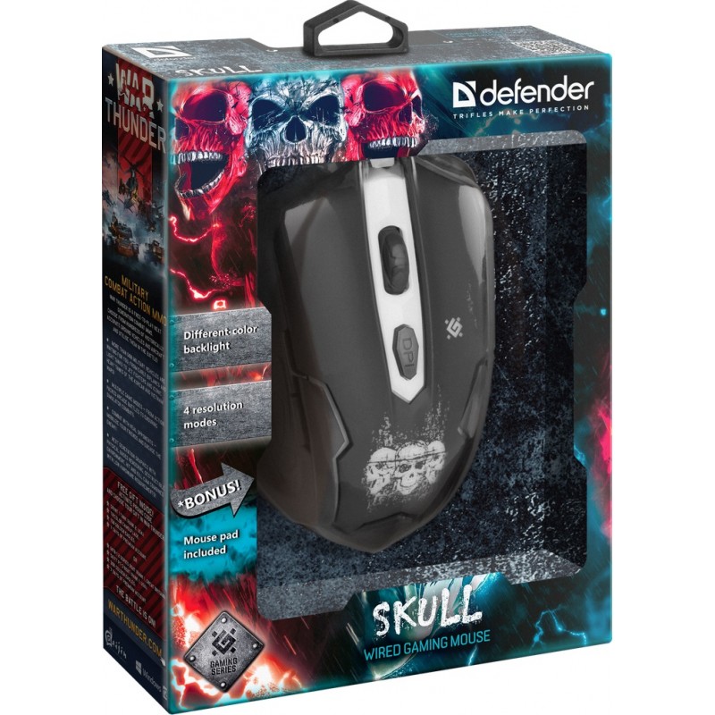 Мишка Defender Skull GM-180L (52180) Black USB