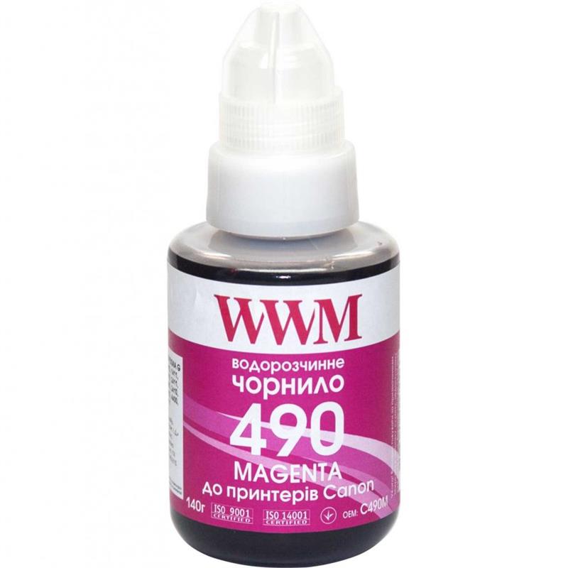 Чернила WWM Canon Pixma G1400/G2400/G3400 Magenta (C490M) 140г