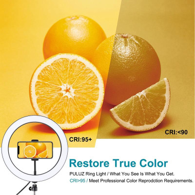 Кільцева USB LED лампа Puluz PKT3056B 11.8"+ штатив 1.1 м