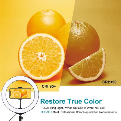 Кольцевая USB LED лампа Puluz PKT3035 10" + штатив 1.1 м