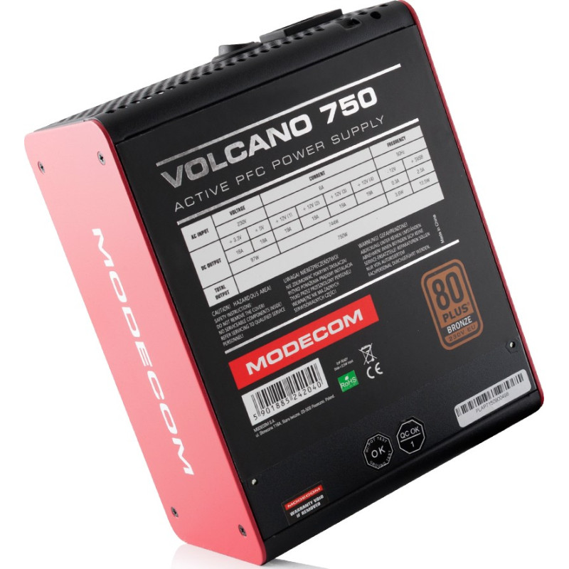 Блок живлення Modecom Volcano 750 Bronze (ZAS-MC85-SM-750-ATX-VOLCA)