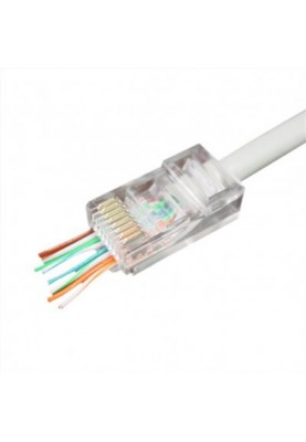 Конектор RJ 45 Cablexpert (LC-PTU-01/100) з наскрізними отворами (100 шт/уп)