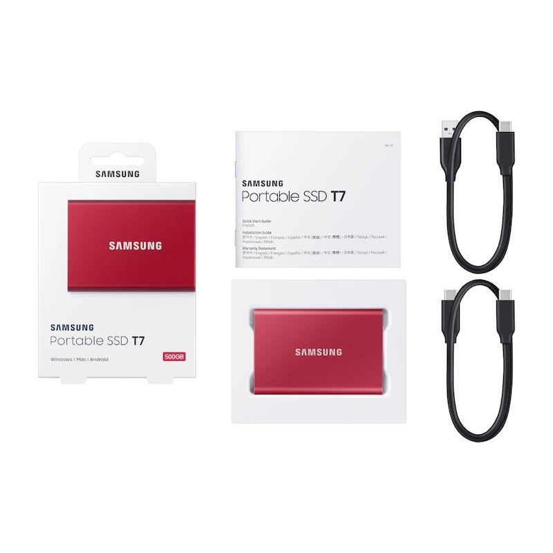 Накопичувач зовнішній SSD 2.5" USB  500GB Samsung T7 Red (MU-PC500R/WW)