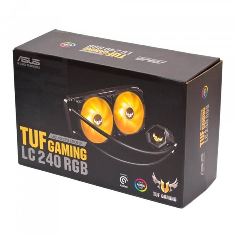 Система водяного охлаждения Asus TUF Gaming LC 240 RGB (TUF-LC-240 RGB), Intel:1200/1150/1151/1152/1155/1156/1366, AMD:AM4, 272x122x27мм, 4-pin