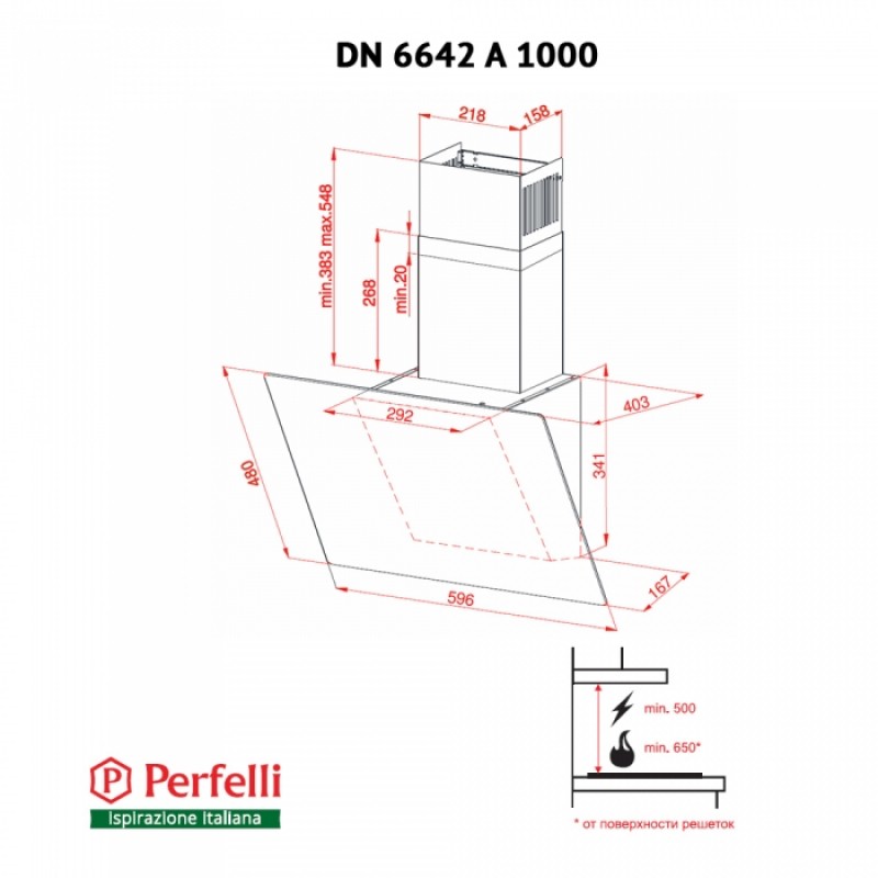 Вытяжка Perfelli DN 6642 A 1000 IV LED
