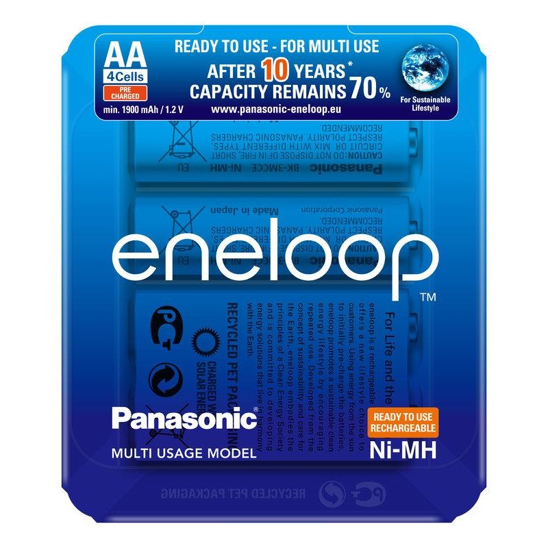 Аккумуляторы Panasonic Eneloop AA/HR06 NI-MH 1900 mAh слайдерпак BL 4 шт