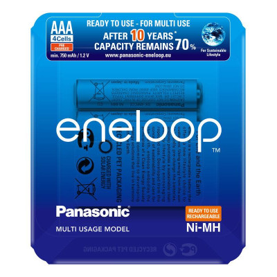 Акумулятори Panasonic Eneloop AAA/HR03 NI-MH 750 mAh BL 4 шт