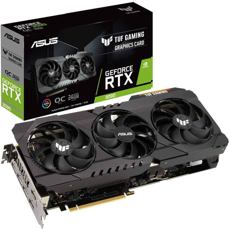 Видеокарта GF RTX 3090 24GB GDDR6X TUF Gaming OC Asus (TUF-RTX3090-O24G-GAMING)